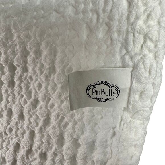 PiuBelle Portugal Full/Queen White Textured Luxury Cotton Coverlet Bedspread - Picture 3 of 6